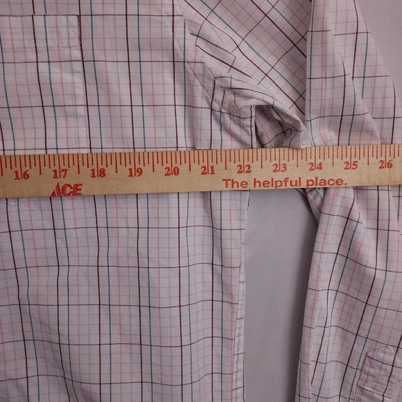 J Crew Shirt Flex Washed Mens Large L White Long Sleeve Button Down Blue Check - Picture 9 of 10